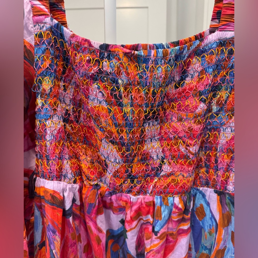 FARM Rio Tropical Banana Pink Maxi Dress size L - Picture 5 of 12